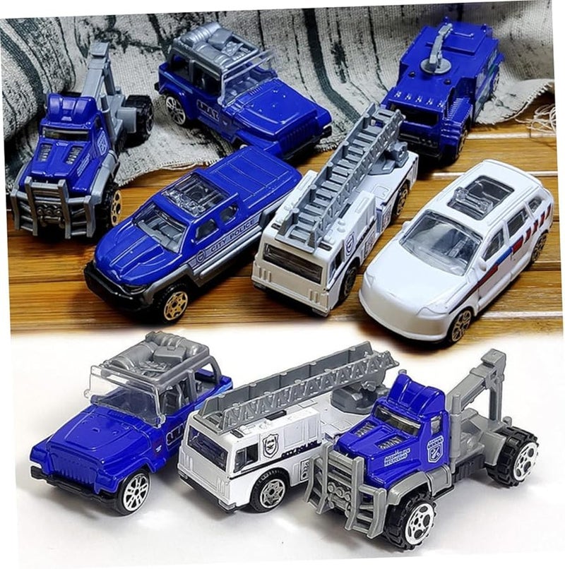 6Pcs Alloy Pull Back Inertia Police Car Toy Set Safe Fun For Boys Girls - Image 4